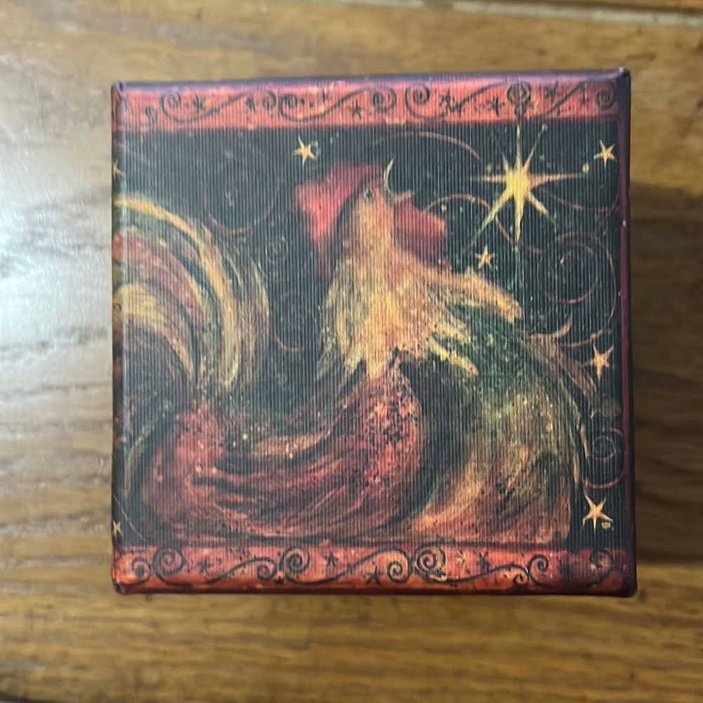 Rooster Holiday gift or trinket box